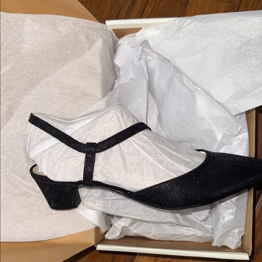 Life Stride Black Glitter Heels